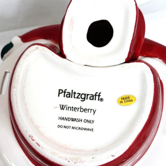 Pfaltzgraff Winterberry Santa Dip Bowl with Two Spreaders EUC - Picture 10 of 16